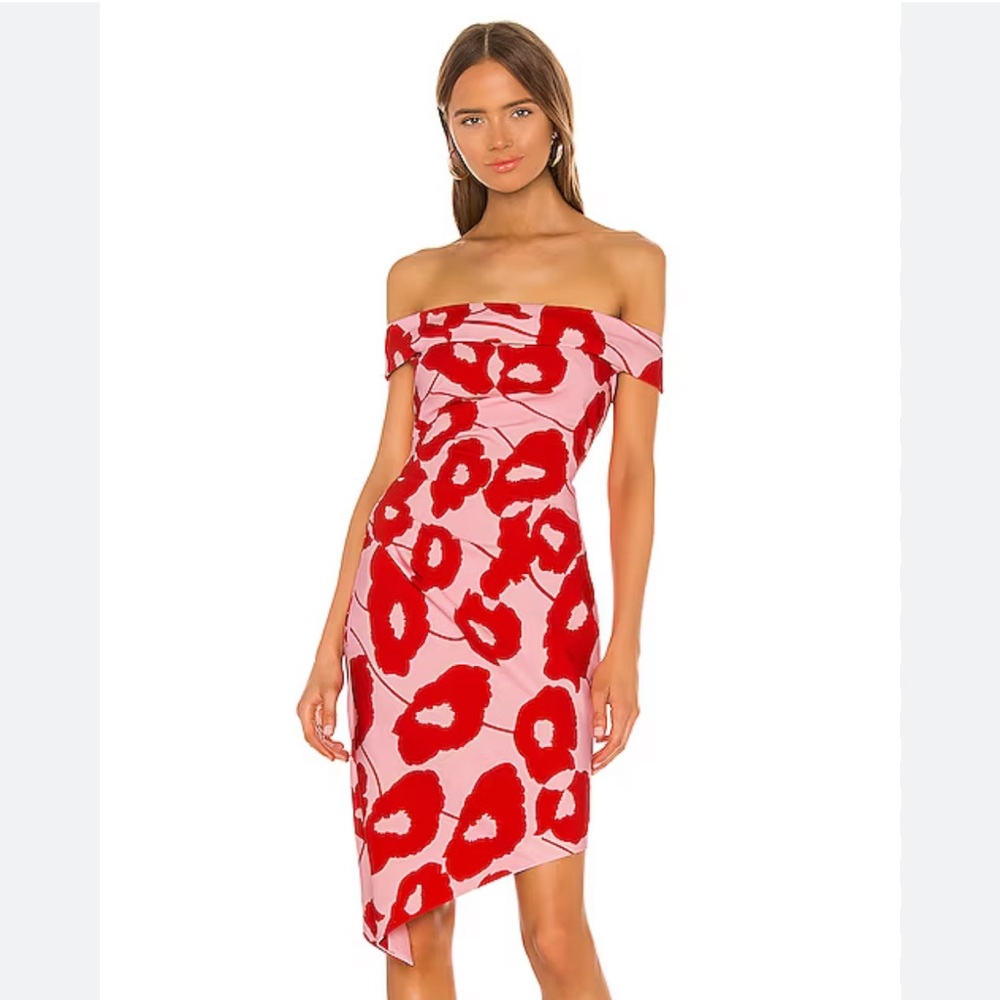 MILLY Poppy Floral Ally Cocktail Dress in Red Multi NWT Size 8